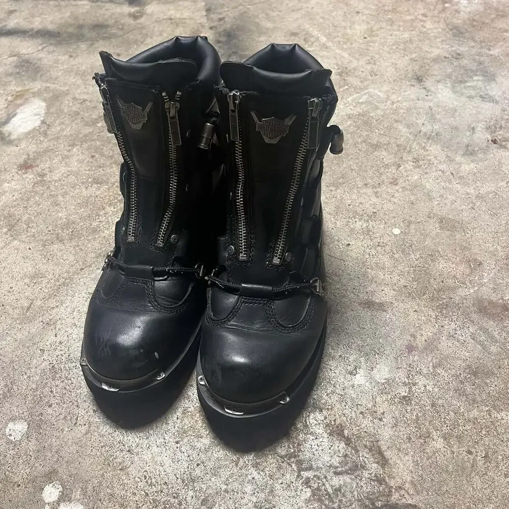 Harley-Davidson Men's Brake Light D91680 Black Leather Motorcycle Riding Boots